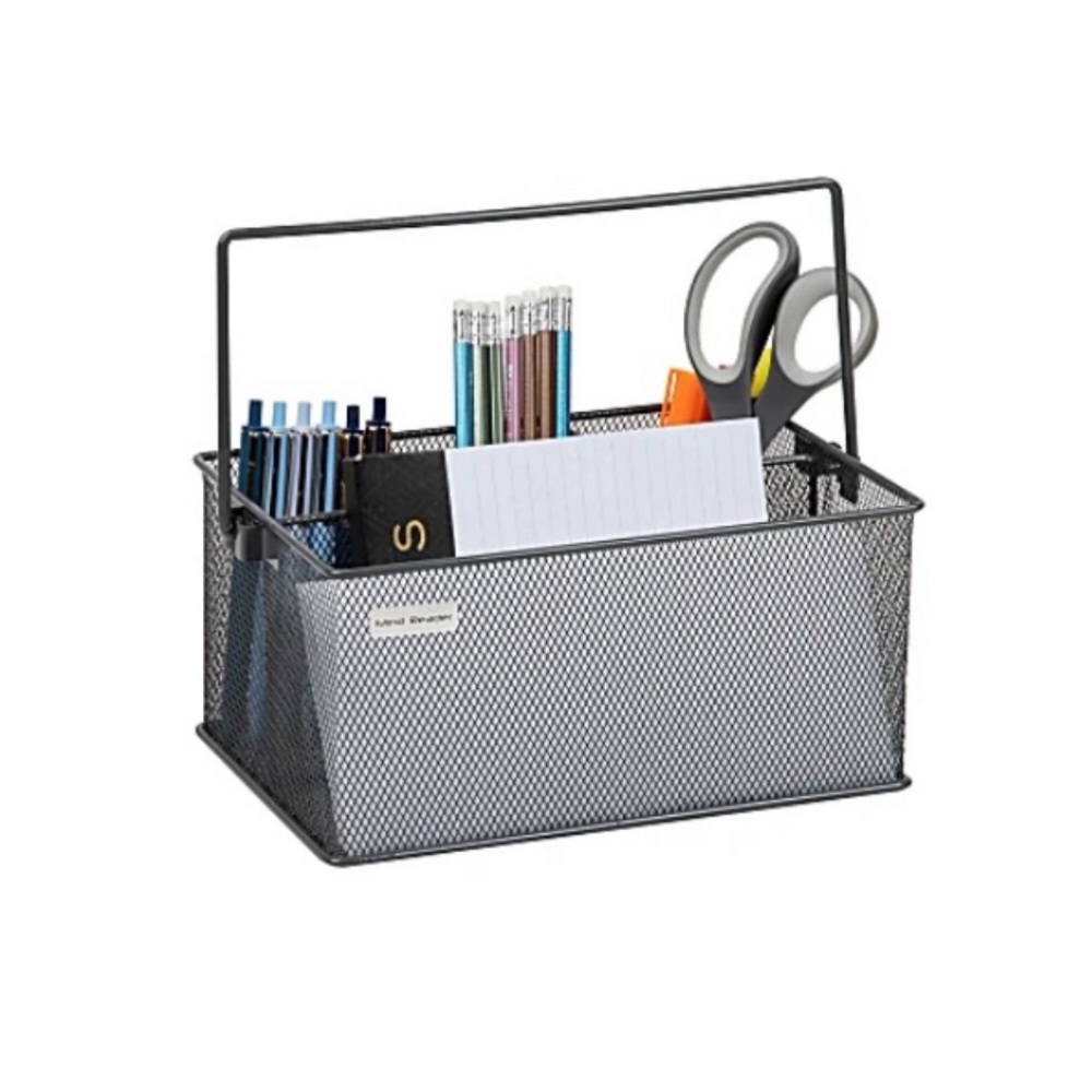 Gray Silver Silverware Caddy
